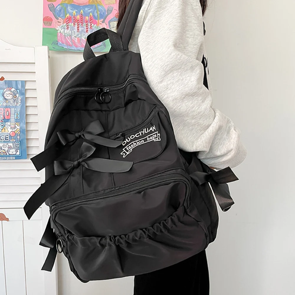 imperméable de gran capacidad de las mujeres de la moda mochila sacos de escuela blancos para las muchachas adolescentes lona casual mochila de viaje