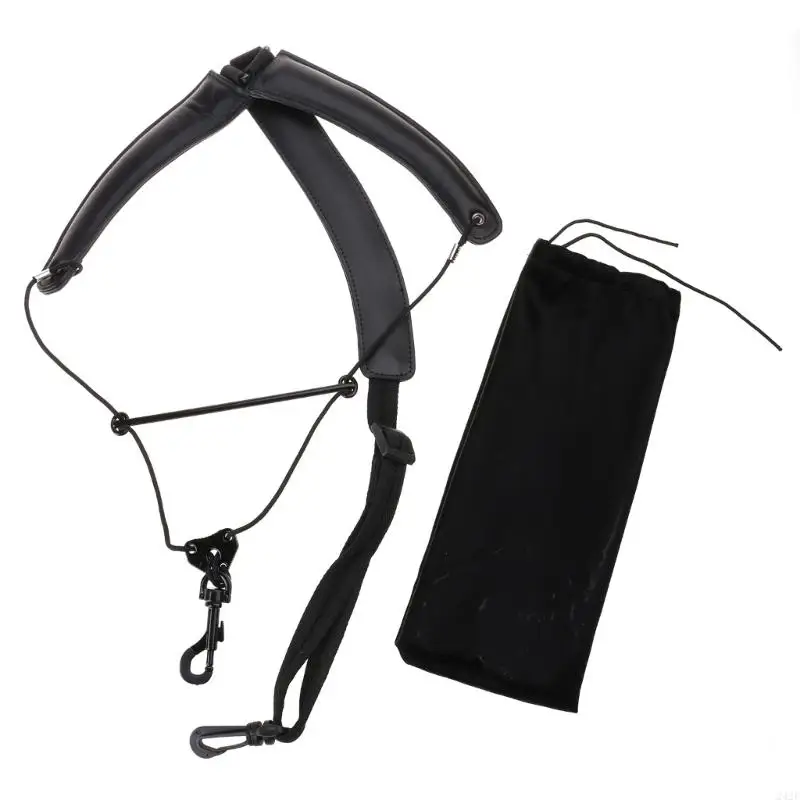 242F Saxophone Strap, Saxophone Harness Shoulder Strap, Soft Saxophone Holder with Hook, Adjusted Practical Woodwind Strap