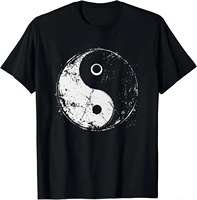 Yin Yang Symbol Tao Taijitu Yoga Peace Love T-Shirt Chinese Yin-yang Bagua Tai Chi Clothing Tops  T Shirts for Men Camisetas