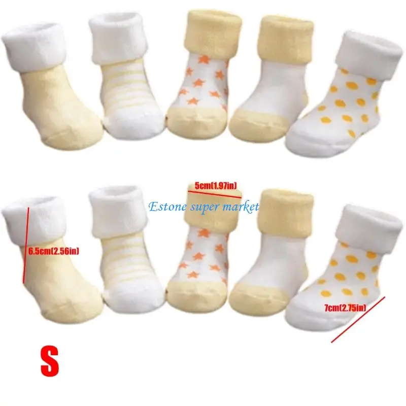 090B 1 SStar Printed Infant Socks Anti Slip Treads Soft Stretchy Cuff Daily Comfort