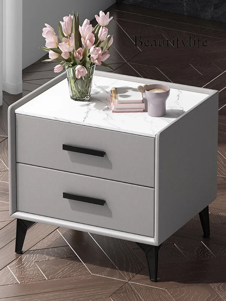 Solid wood bedside table Small simple modern new light luxury high-end home bedroom bedside storage