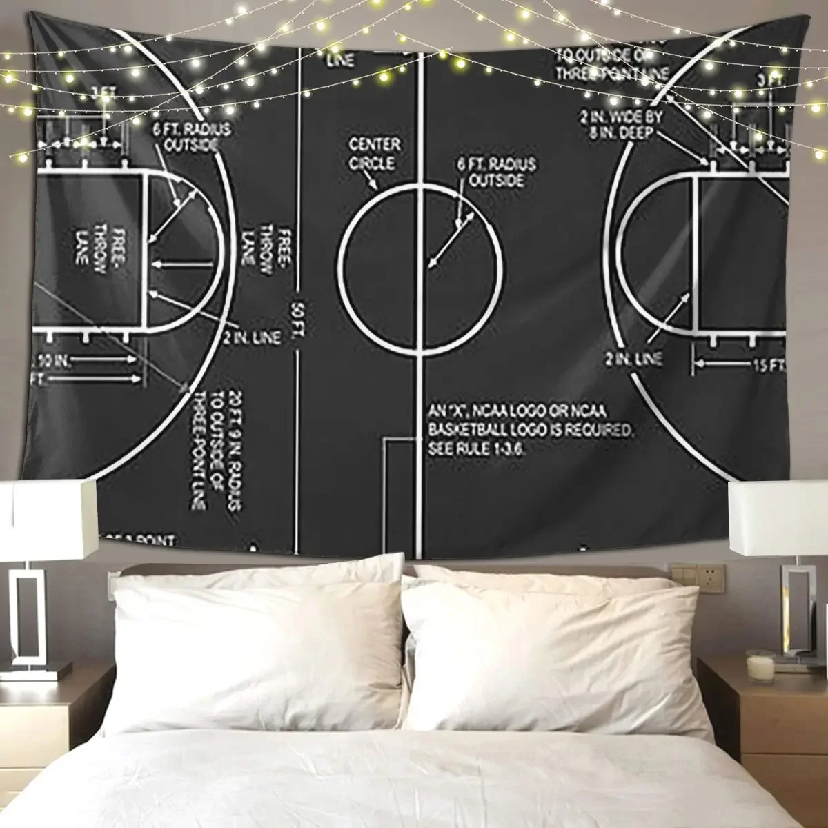 Basketball Cou Tapestry Art Wall Hanging Aesthetic Home Decoration Tapestries for Living Room Bedroom Dorm Room