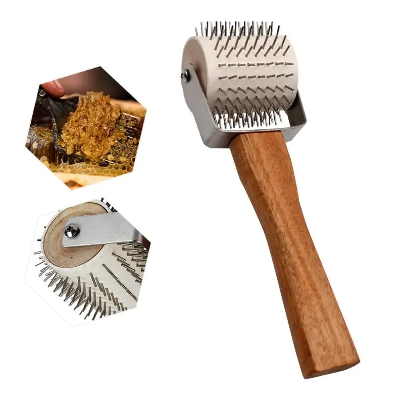 Wheel Uncapping Fork Gear Bee Honeycomb Rake Needle Roller Honey Extracting Tool Beekeeping Supplies Tools
