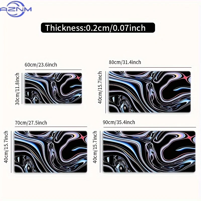 Extra-Large Colorful Textured Mouse Pad with Durable Stitched Edges, Non-Slip Rubber Base - Perfect for Gaming, Office, and Stud