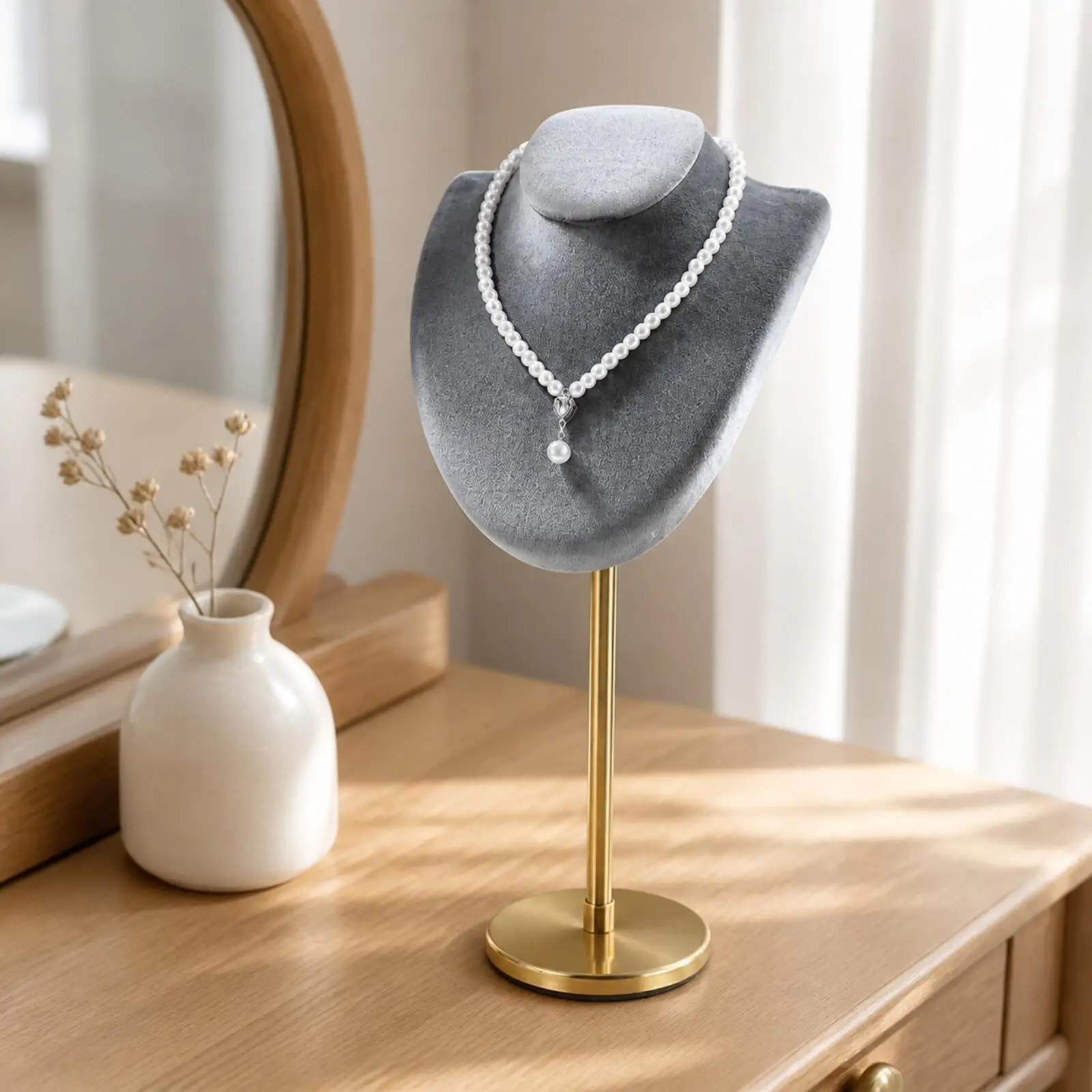Portrait Shaped Neck Mannequin Display Stand for Necklace Holder Jewelry Showcase Boutique Window Decor
