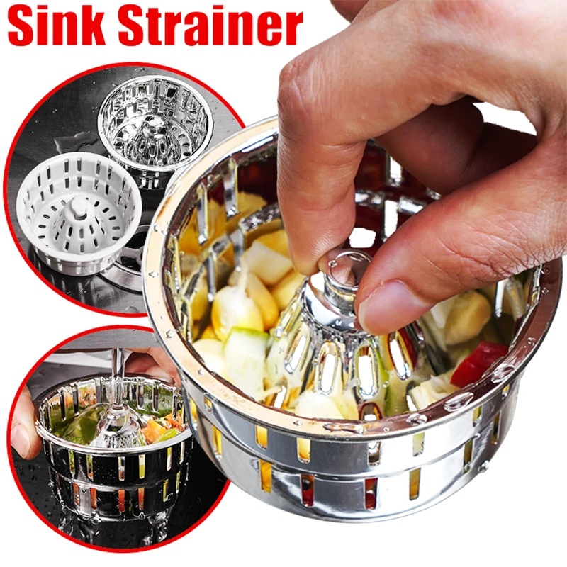 Plastic Replacement Strainers Kitchen Sink Basin Drain Hole Basket Filter Trap Anti-clogging Rapid Drainage Strip Leakage Hole