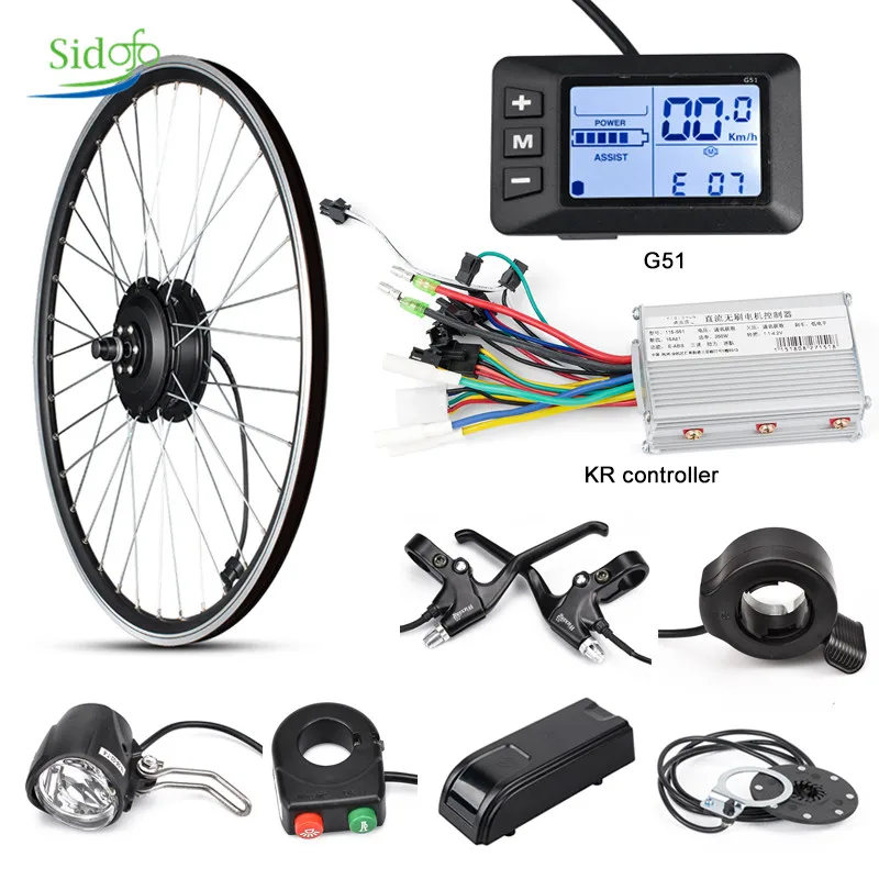 Front/Rear Wheel 20/26 Inch Electric Wheel  36V/48V 350W/500W Electric Bike Conversion Kit Electric Bicycle Motor Set Hub Motor