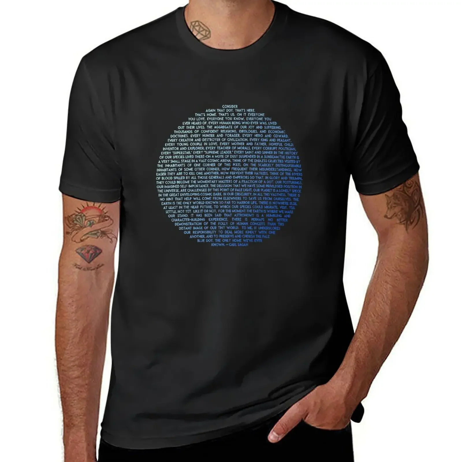 Pale Blue Dot - Carl Sagan T-Shirt anime tshirt oversized t shirt Aesthetic clothing graphics mens t shirts casual stylish