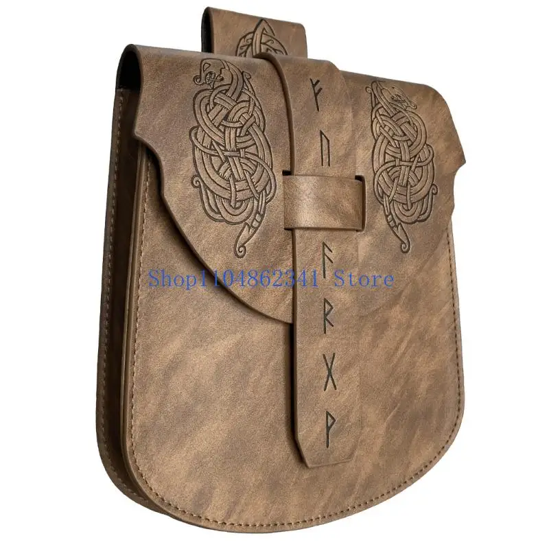 5asd pacote cintura couro medieval para homens mulheres role play vintage relevo cinto couro bolsa cintura bolsa