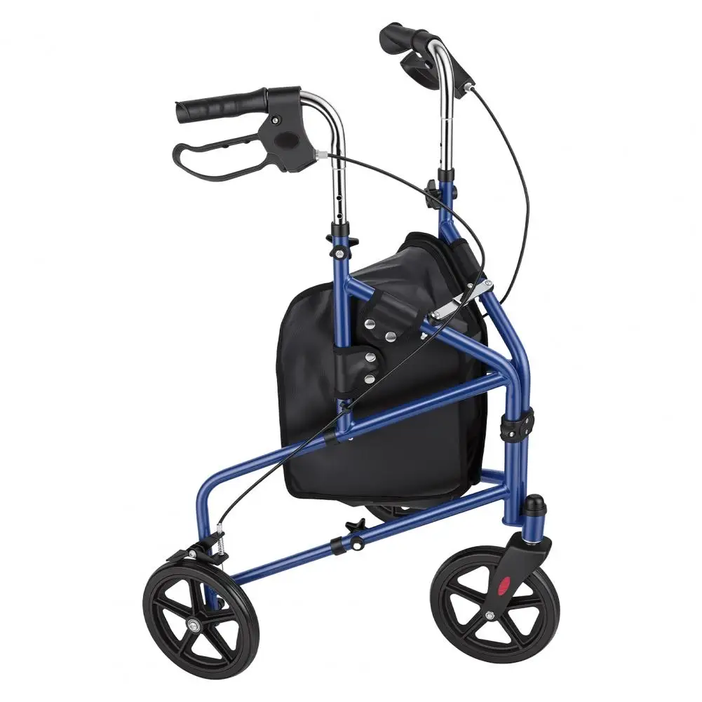 3 Wheel Walker, Foldable Rolling Walker with Storage Basket, Adjustable Handle, Lightweight Rollator for Elderly Men Women