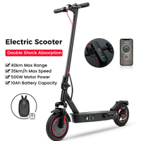 iScooter 10in Electric Scooter Max Motor 500W Dual Shock Absorption Scooters for Adult 35KM/H 10Ah Honeycomb Tire Scooter