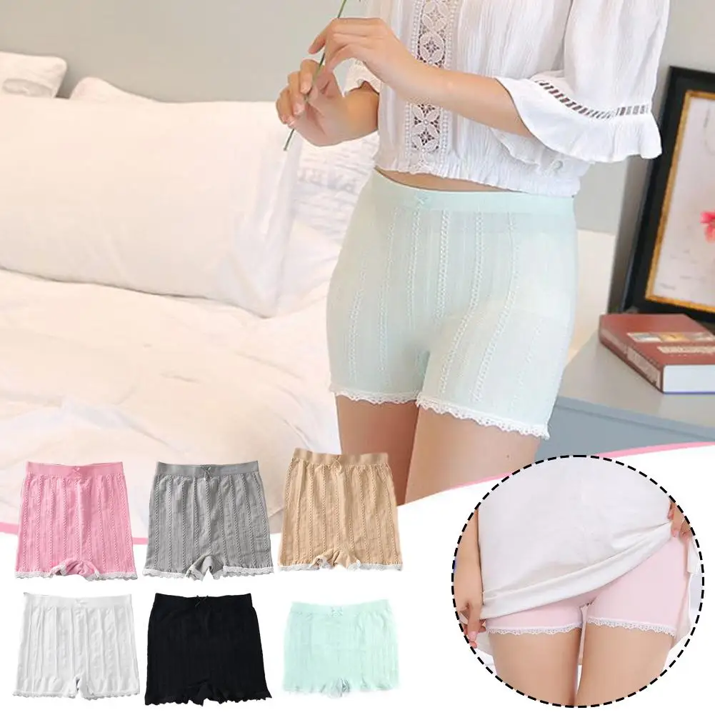 Women's Underwear Sexy Lace Panties Waisted Seamless High Stretch Solid Comfort Color Shorts Fashion Pants Boxer Girls' Saf S8L9