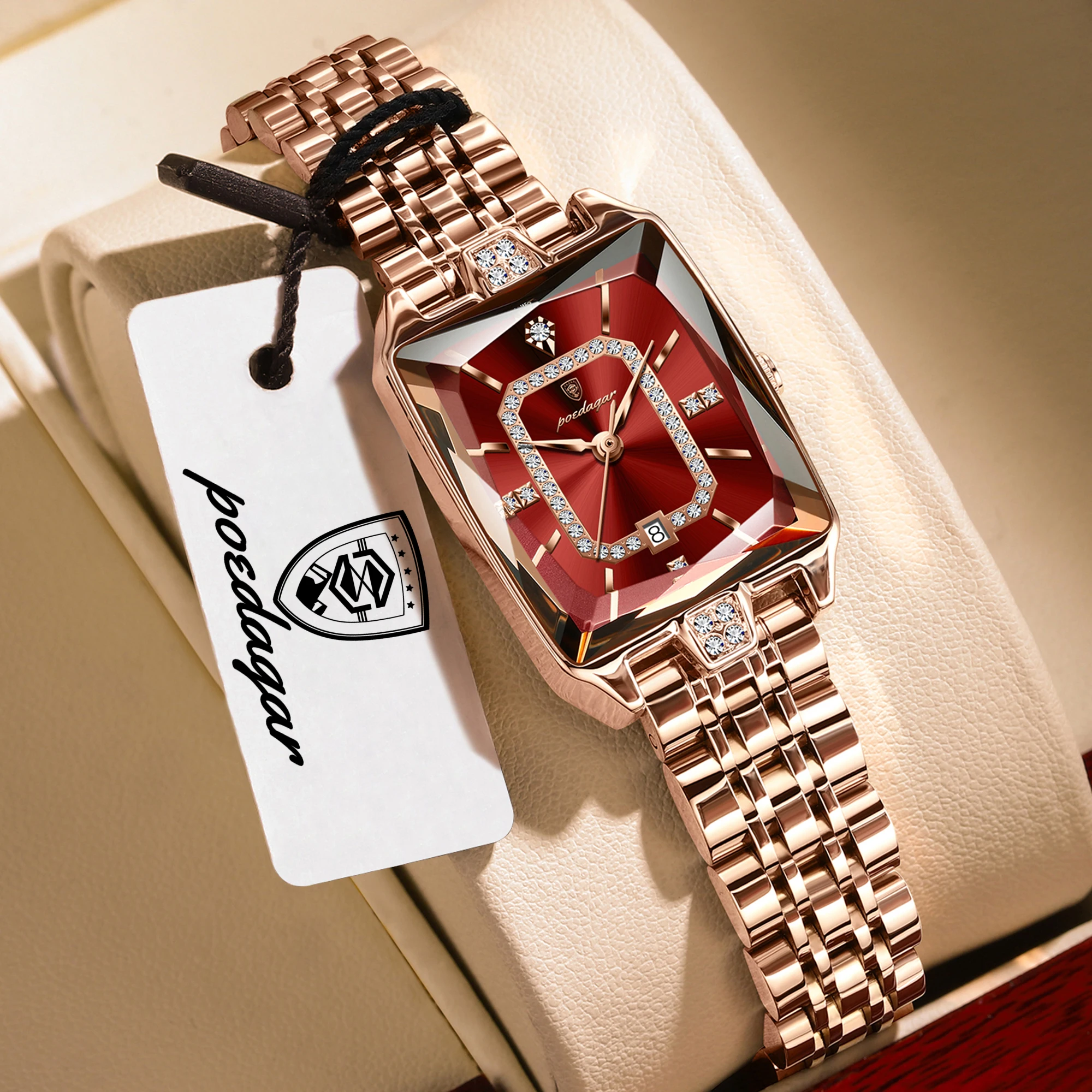 POEDAGAR Luxury Brand Ladies Wristwatch Elegant Waterproof Stainless Steel Woman Watch Fashion Date Quartz Women's Watches Reloj