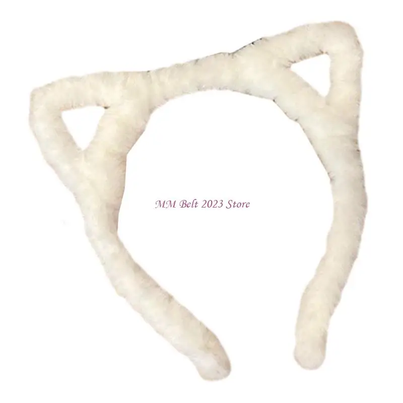 

49ME Adorkable Kitten Makeup Headpiece for Proms Birthday Hairbands Fun Headwear Furry Hair Headwear for Children