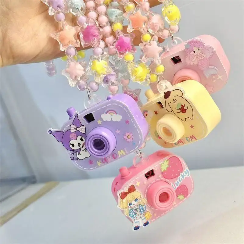 

Cartoon cartoon character kuromi children projection camera beaded necklace jewelry little girl cute glowing toy birthday gift