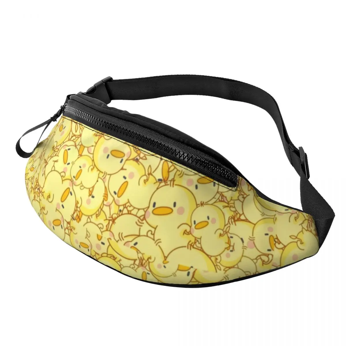 Random Ducks Fanny Pack Men Women Casual Crossbody Waist Bag for Camping Biking Phone Money Pouch