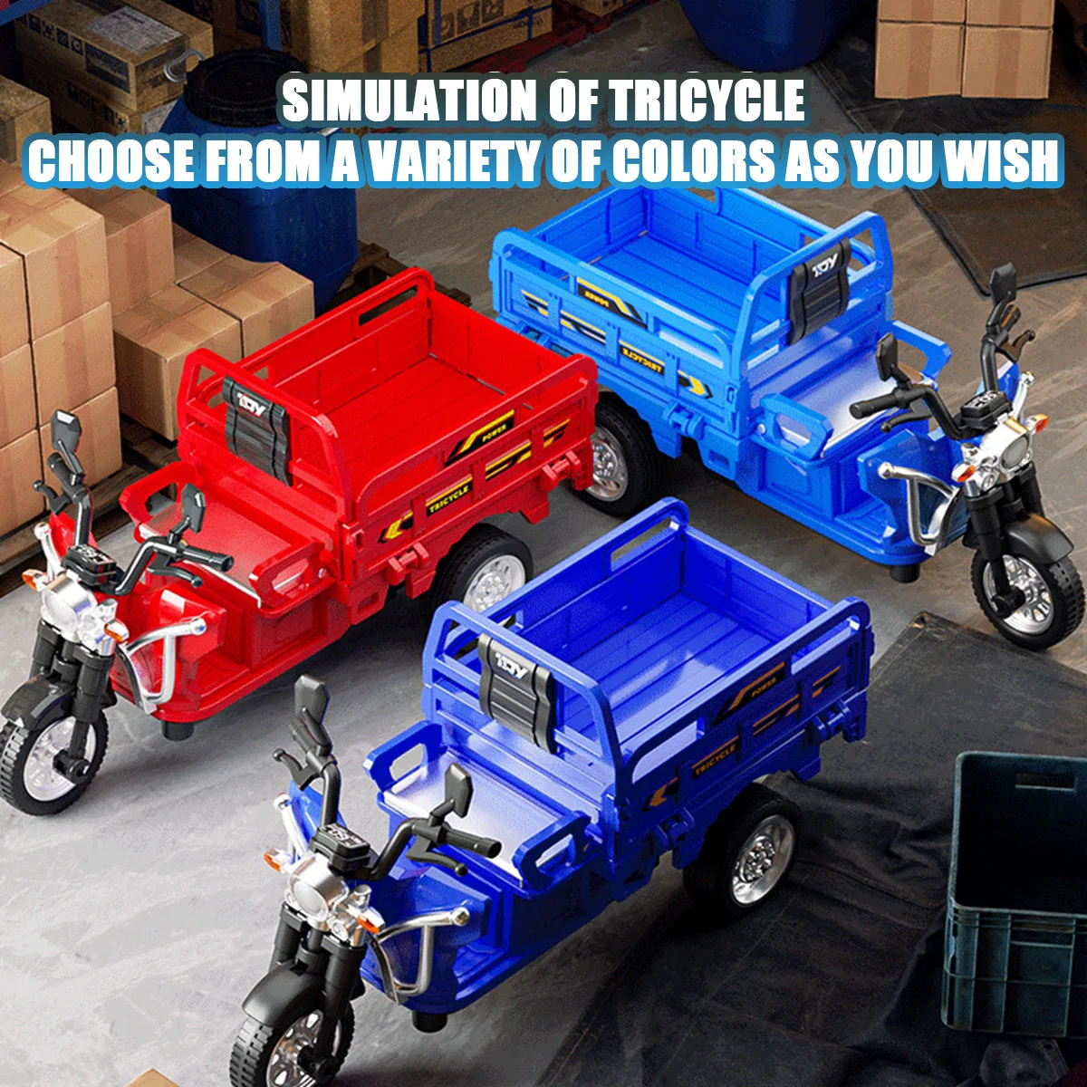 

Children's Inertial Simulation Tricycle, Car Courier Trike, Motorcycle Model, Inertia 3 to 6 Years Old Children's Toy