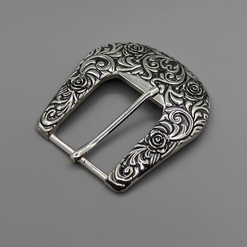 1Sets Antique Silver Metal Pin Buckles Retro Carved Women Belt Buckle 28mm 40mm Wide Clip Buckle For Waistband Craft DIY