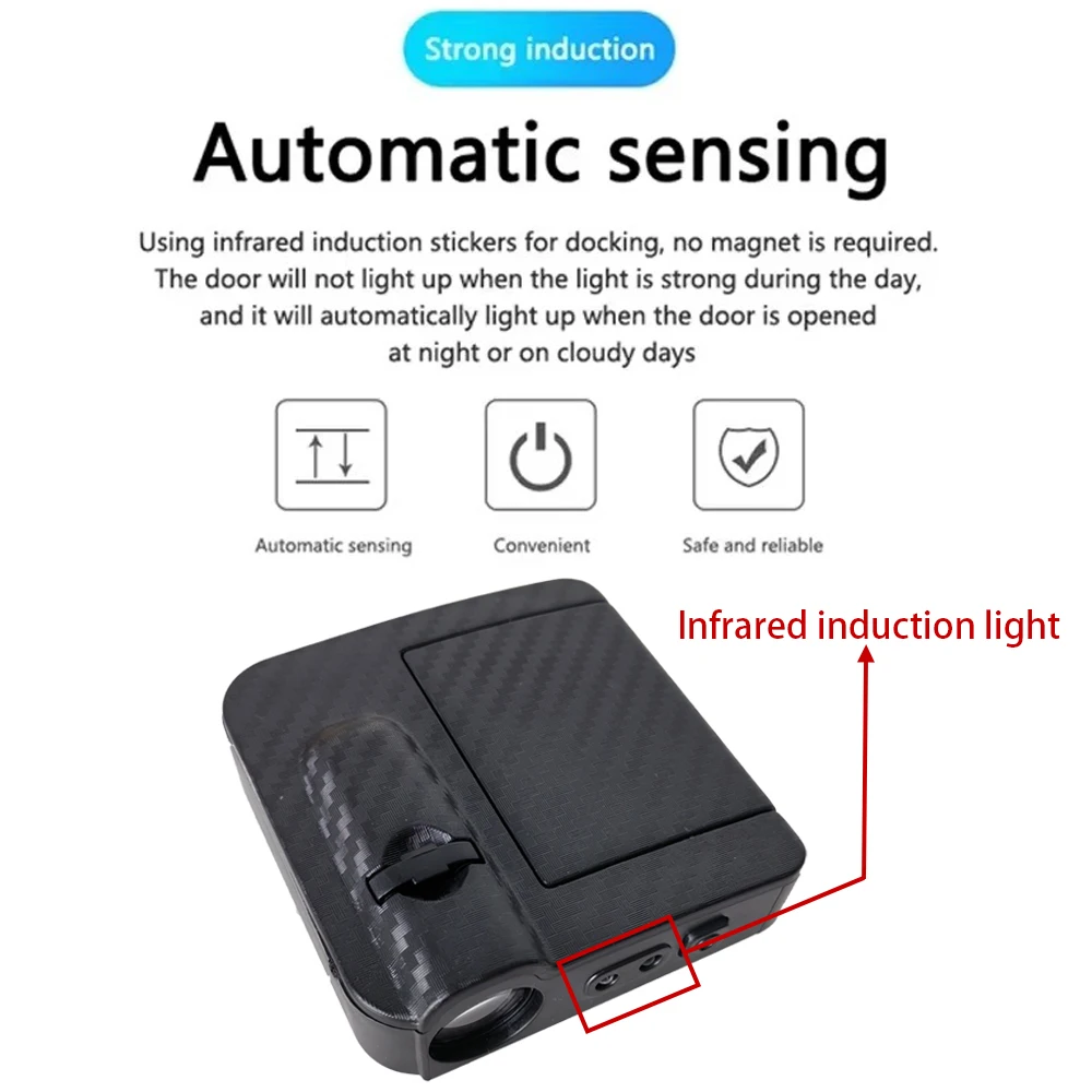 2 قطعة سيارة ترحيب مصباح سيارة أجنحة الملاك باب السيارة LED HD ترحيب ضوء الزخرفية اكسسوارات السيارات لنماذج المركبات العالمية #3