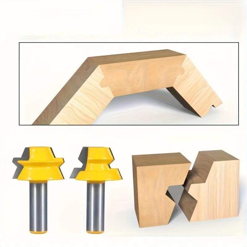 "2 قطعة 12/12.7 ملم لقمة توجيه مثمنة - قاطعة نقر وحواف لتشذيب النجارة"