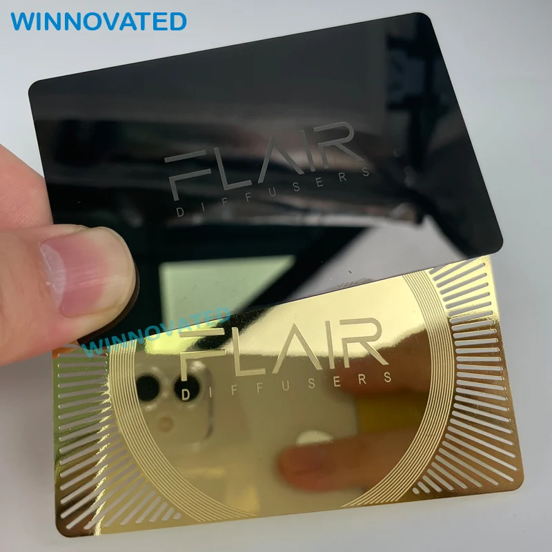 10 0.pieces.CustomCustomized Unique Black Metal VIP Business Card With Logo