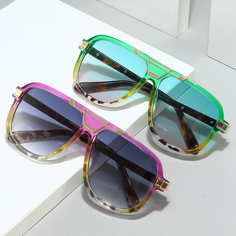 Mens Vintage Double Bridge Aviator Sunglasses Classic Square Pilot Driving Glasses Retro Fashion Sun Glasses for Men UV400