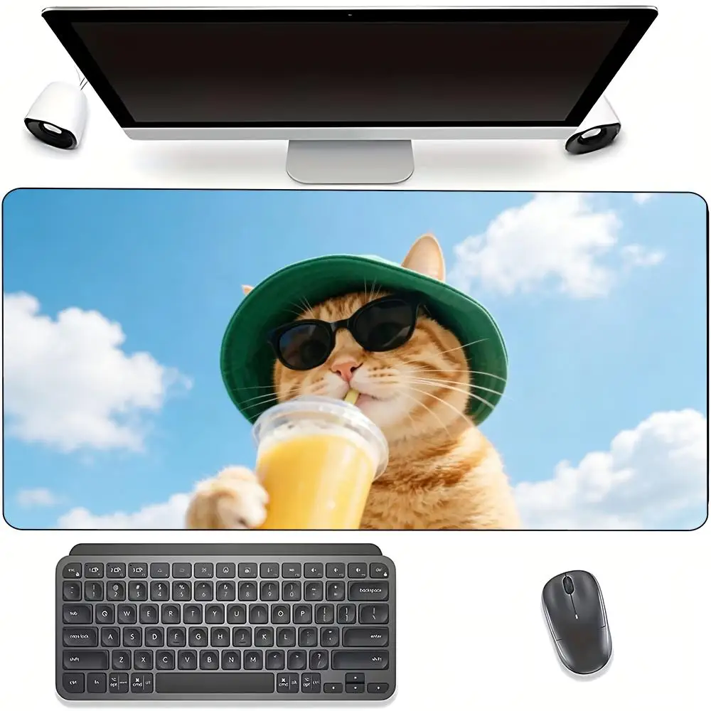 

seaside cute cat Mouse Pad Large Gaming Mousepads Non-slip Laptop Tablet Mat Cushion MousePad Laptop Plus Esports Desk Pad XXL
