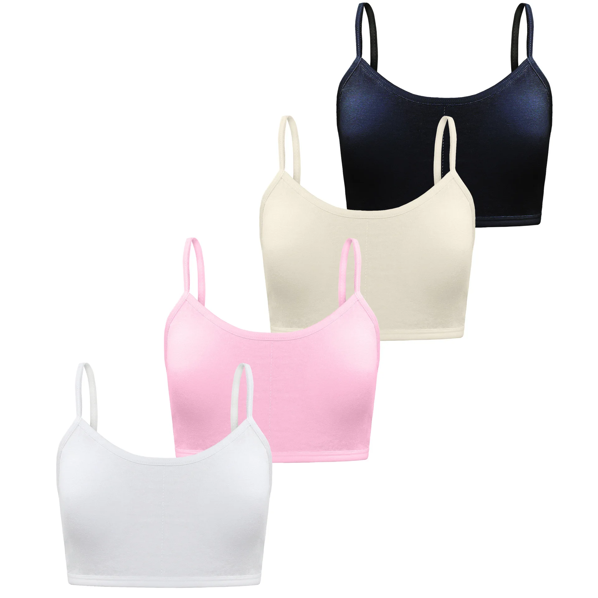 

4PCS/lot Solid Kids Bras For Teenage Girls Comfortable Young Children Wireless Vest Tops Teenager Girls Sportswear Training Bras
