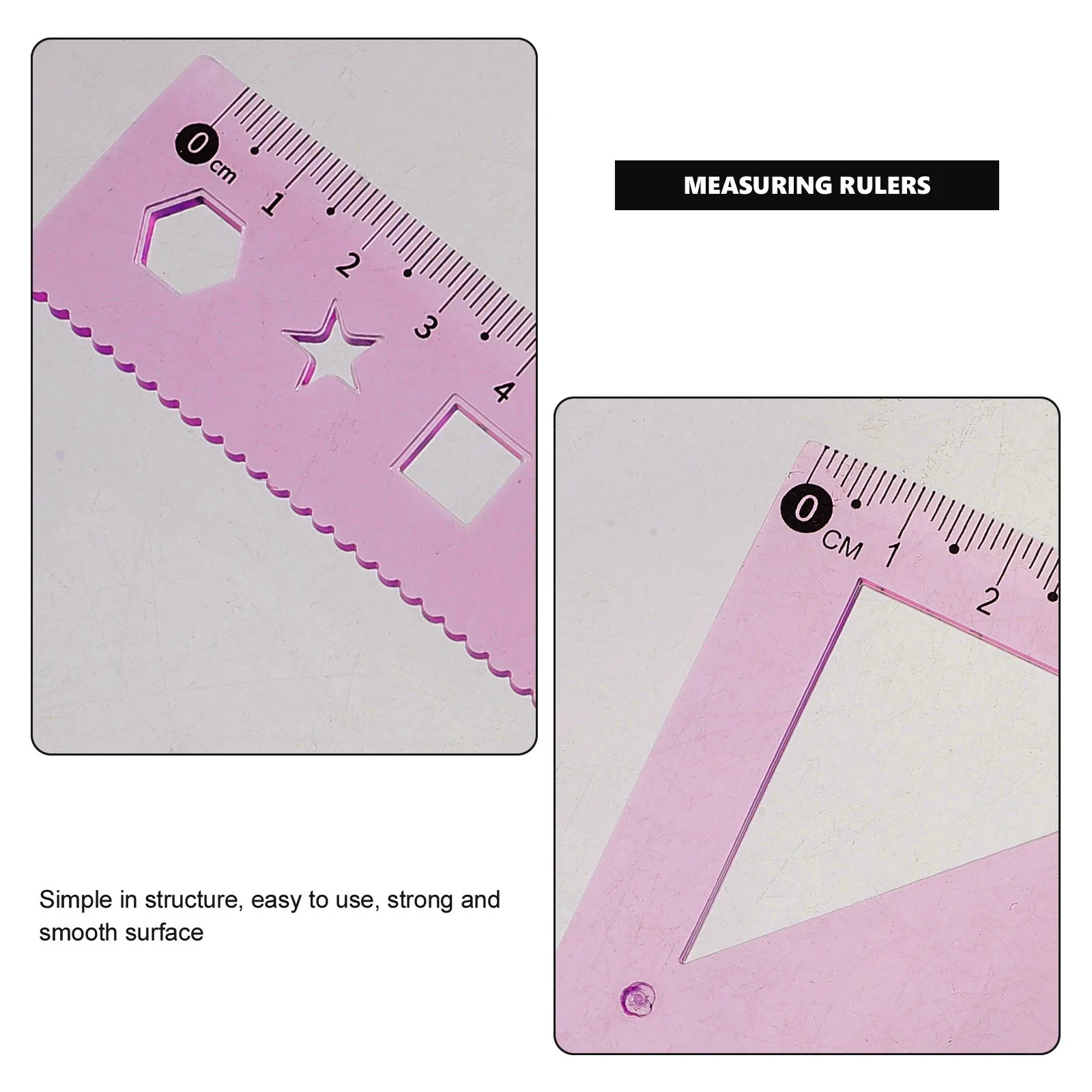 Geometry Drawing Ruler Kit Lightweight Portable School Protractor Triangle Measuring Tool Student Drafting
