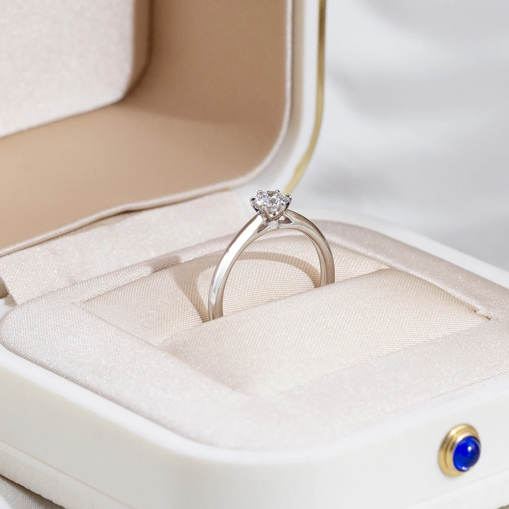 

Messi Jewelry round shape lab grown diamond rings S925 Sterling Silver diamonds ring Gift for women girls In Stock MSR-2122