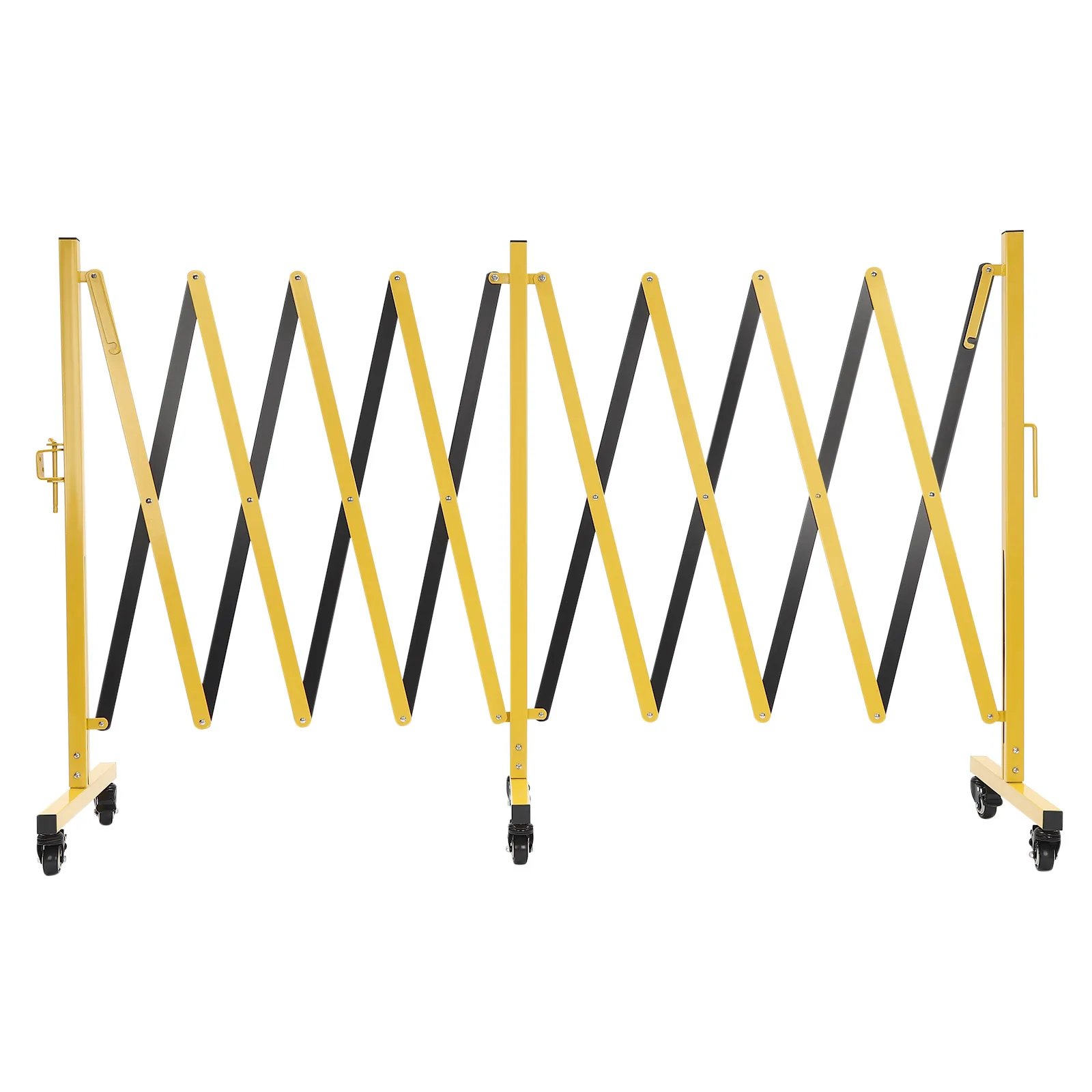 Adjustable Traffic Fence Portable Safety Barrier with Casters Expandable Metal Barrier Gate