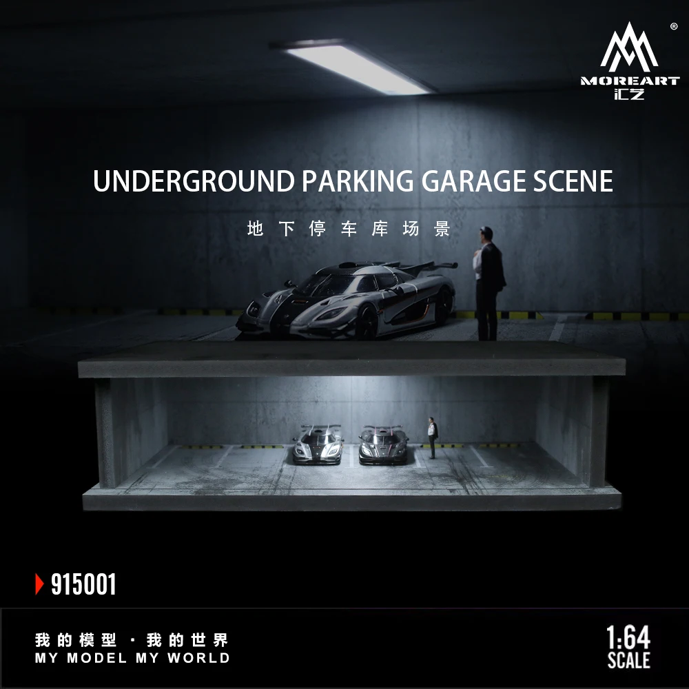 

More Art 1:64 Диорама подземного освещения гаража для парковки, световая версия диорамы для дисплея, коллекции и подарка