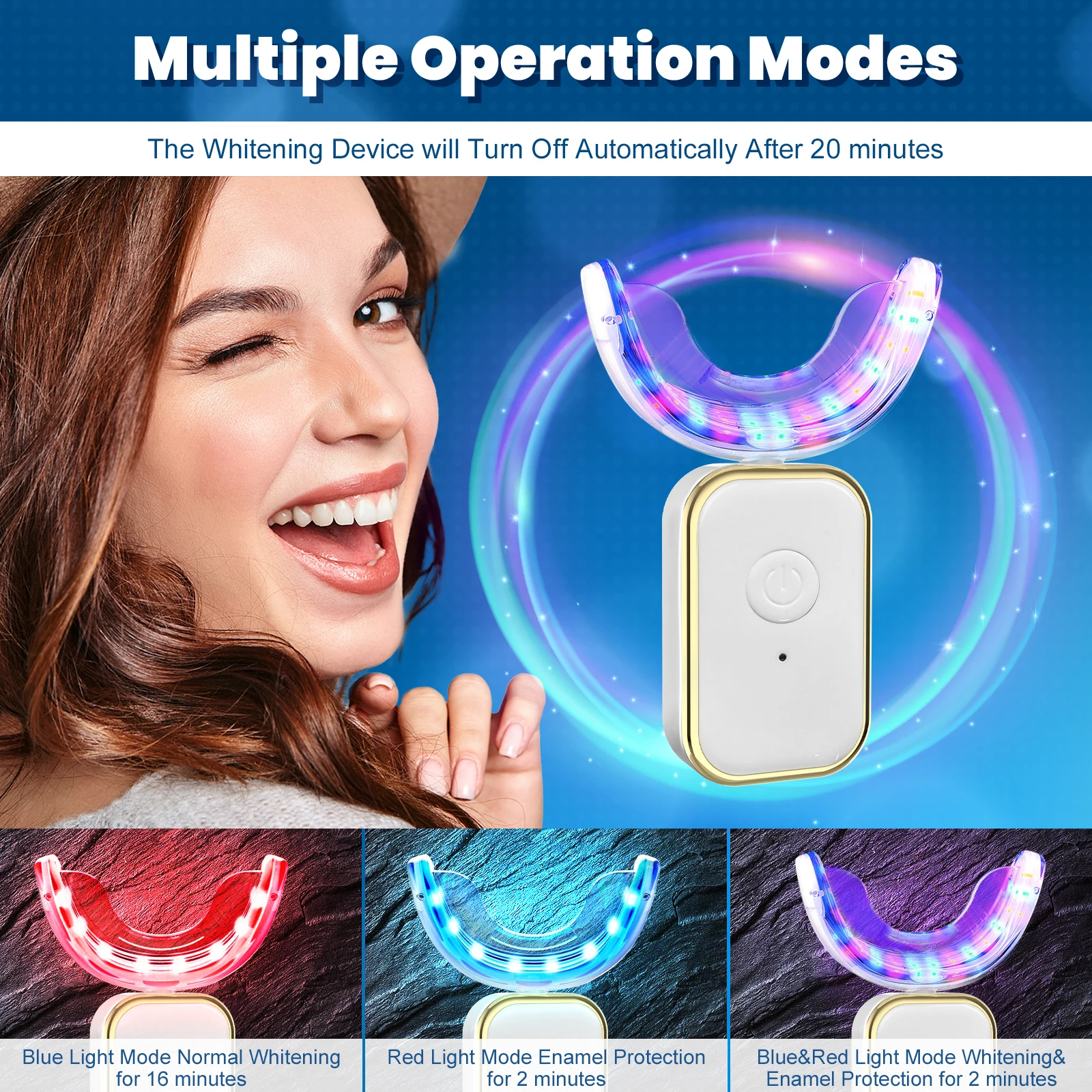 MYBYS 13PCS Teeth Whitening Kit With 32 Led Lights 3 Colours Home Teeth Whitening Toothpaste For Sensitive Mousse Oral Care