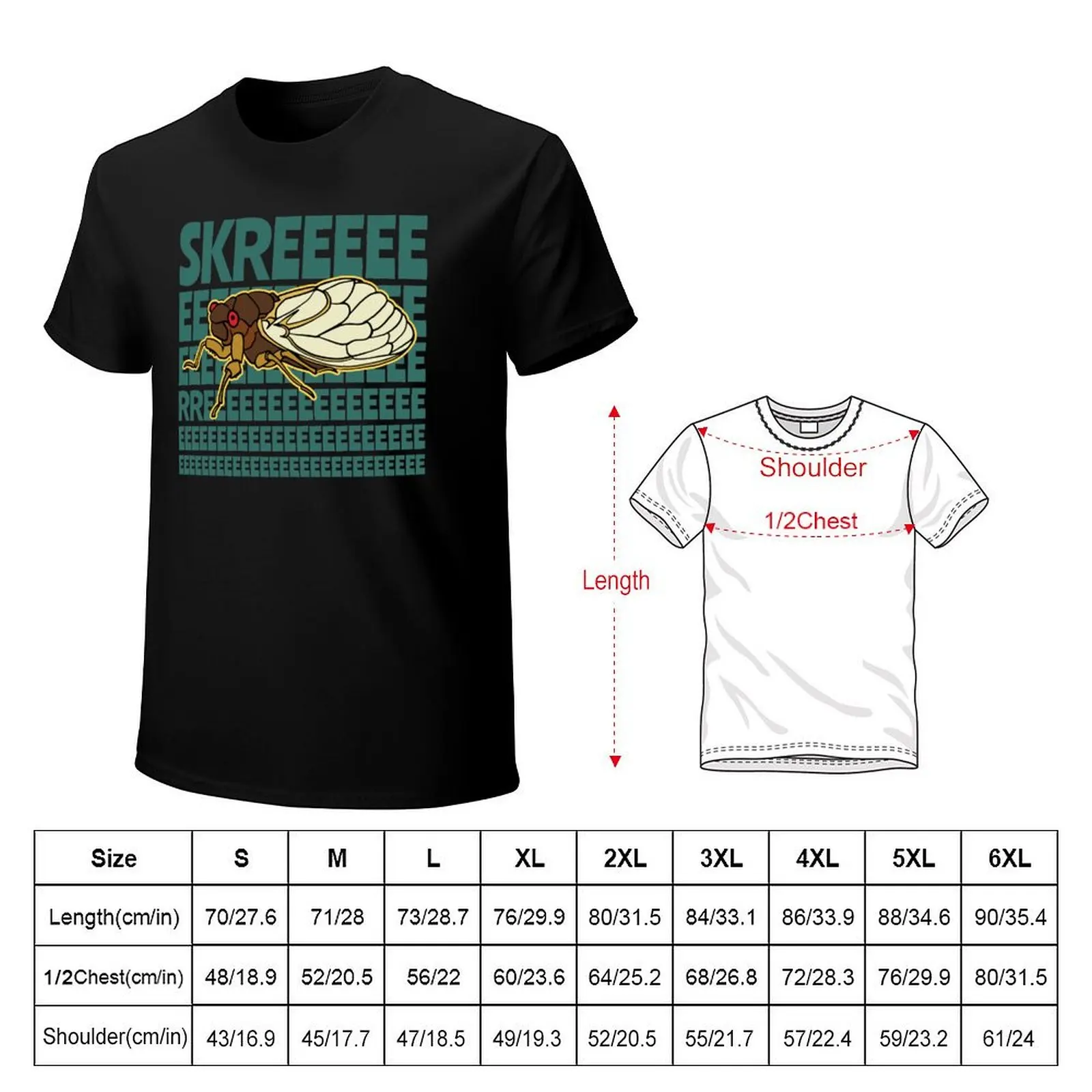 Funny Cicada Brood X 2021 Cicada Noise Skreeeeee T-Shirt Novelty Graphic Tee Shirt