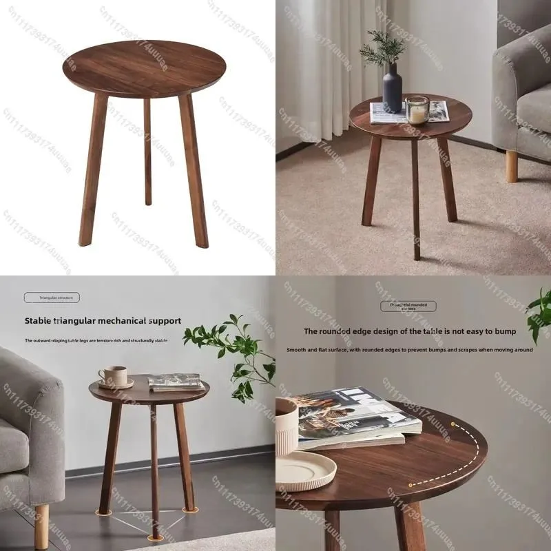 Modern Minimalist Nut Brown Coffee Table Simple Wooden Design Spacious Top Casual Living Room Tea Table for Home Office Use