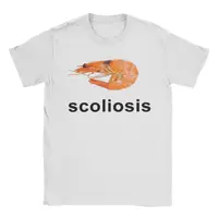 Camisetas Scoliosis de gambas y gambas para hombre, camisetas 100% de algodón a la moda para hombre, camisetas con cuello redondo, ropa de manga corta de talla grande