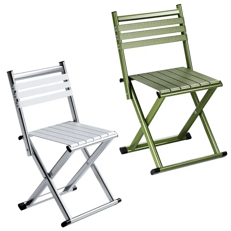 Outdoor Dining Chairs Portable Metal Patio Bench Lightweight Stackable Outdoor Lawn Chairs Camping Picnic Foldable Stool Patio