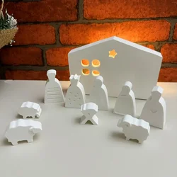 Jesus Modeling Silicone Mold House Plaster Mold Christmas Ornament Cement Plaster Silicone Molds Jesus Plaster Ornaments