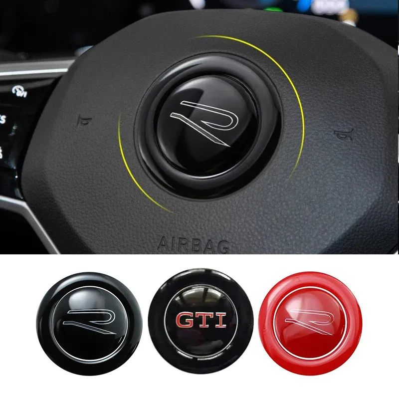 Car Steering Wheel Stickers Interior Emblem For Volkswagen VW Golf 8 2019 2020 2021 2022 2023 MK8 New R Badge Car Accessories