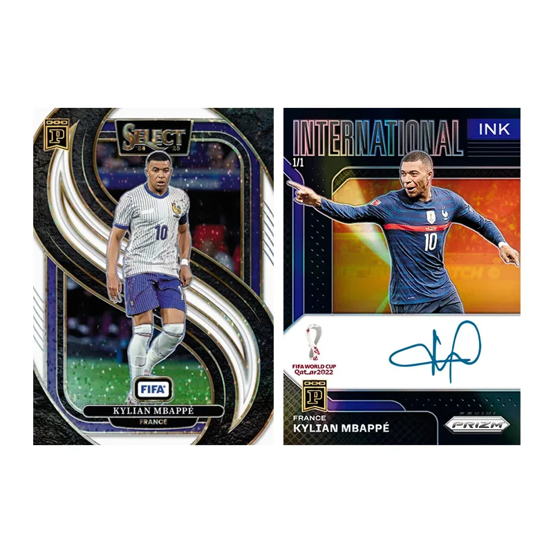 محلية الصنع لتقوم بها بنفسك بانيني فيفا سلسلة كرة القدم كيليان Mbappe التوقيع اللون بطاقة فلاش اللعب هدية #5
