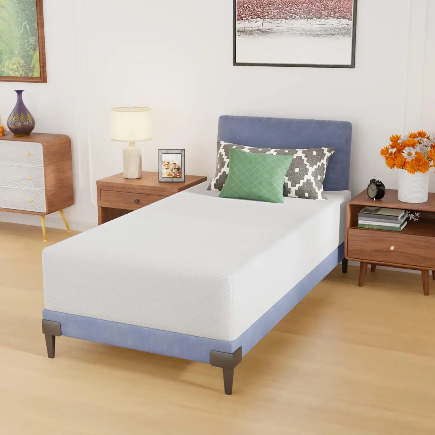 Twin Mattress 12 Inch Gel Memory Foam Mattress with Breathable & Washable Soft Fabric Zippered Cover,Supportive & Pr