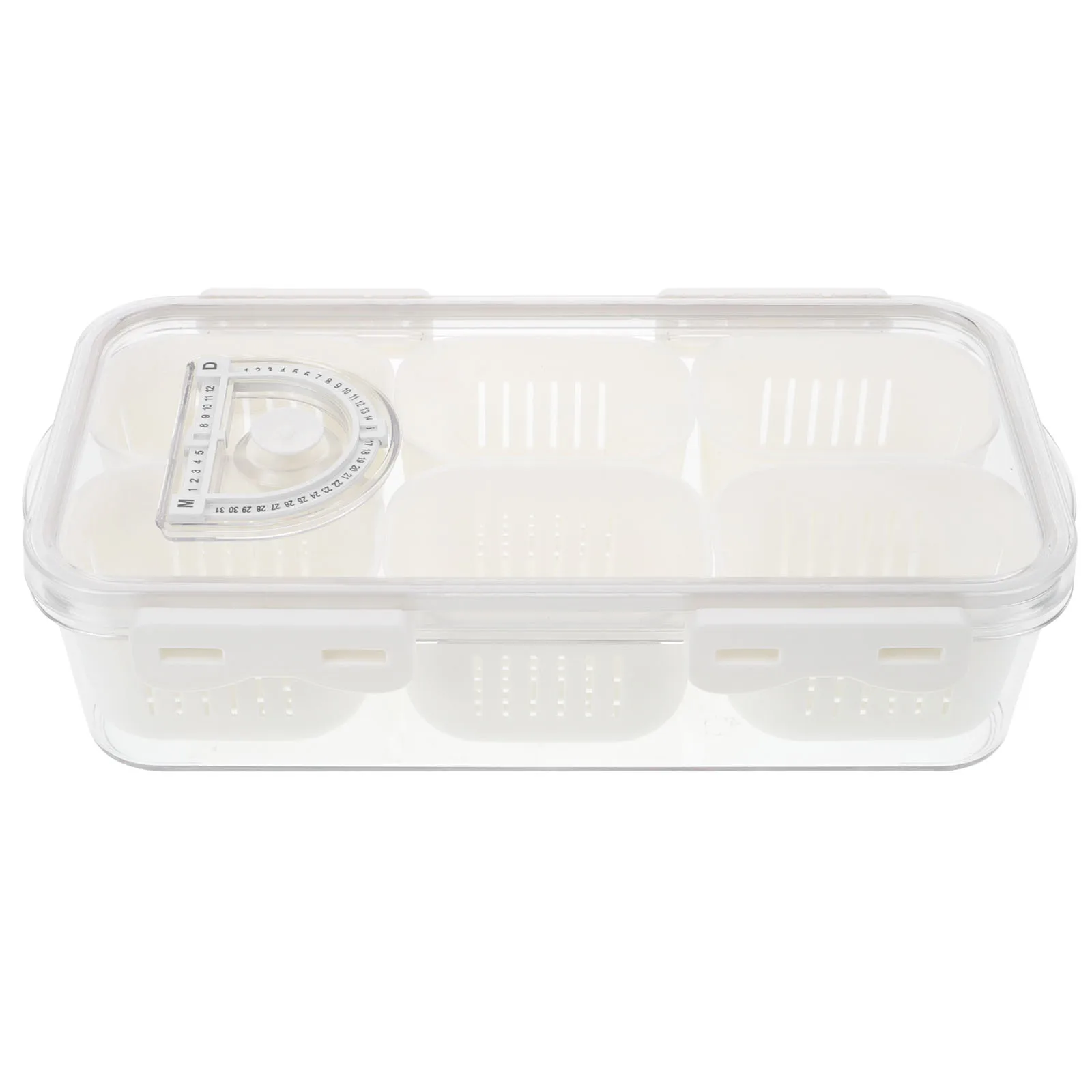 

Snack Box Candy Container Reusable Organizer for Refrigerator Food Storage Containers with 6 Compartments Large Capacity Fruit