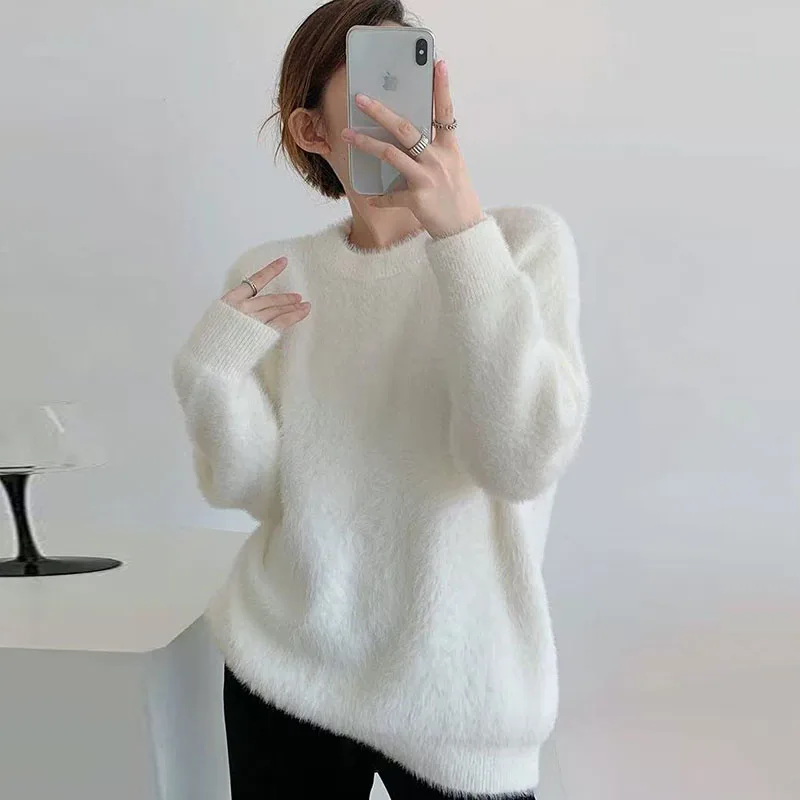 

Sunine Home: Новая осенне-зимняя коллекция – корейский женский свитер с круглым вырезом из плюшевого меха норки, свободного кроя, больших размеров, очень мягкий, теплый, термо.