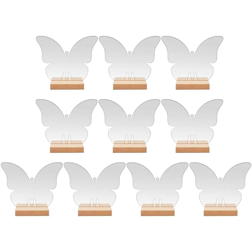 

Transparent Butterfly Table Sign with Stand 4X2X3 Inch Acrylic Reserved Seat Sign for Weddings Restaurants Banquets and Party De