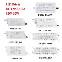 AC 100-240V To DC 12V LED Driver Lighting Transformer 6W 12W 18W 24W 36W 48W 60W For Strip Home Improvement Power Supply Adapter