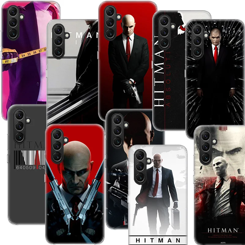 Man Hitman Agent Silicone Phone Case Samsung A05S A15 A25 A35 A55 A04S A14 A24 A34 A54 Galaxy Note 20 Ultra 10 Lite 9 8 A6 A7 A8