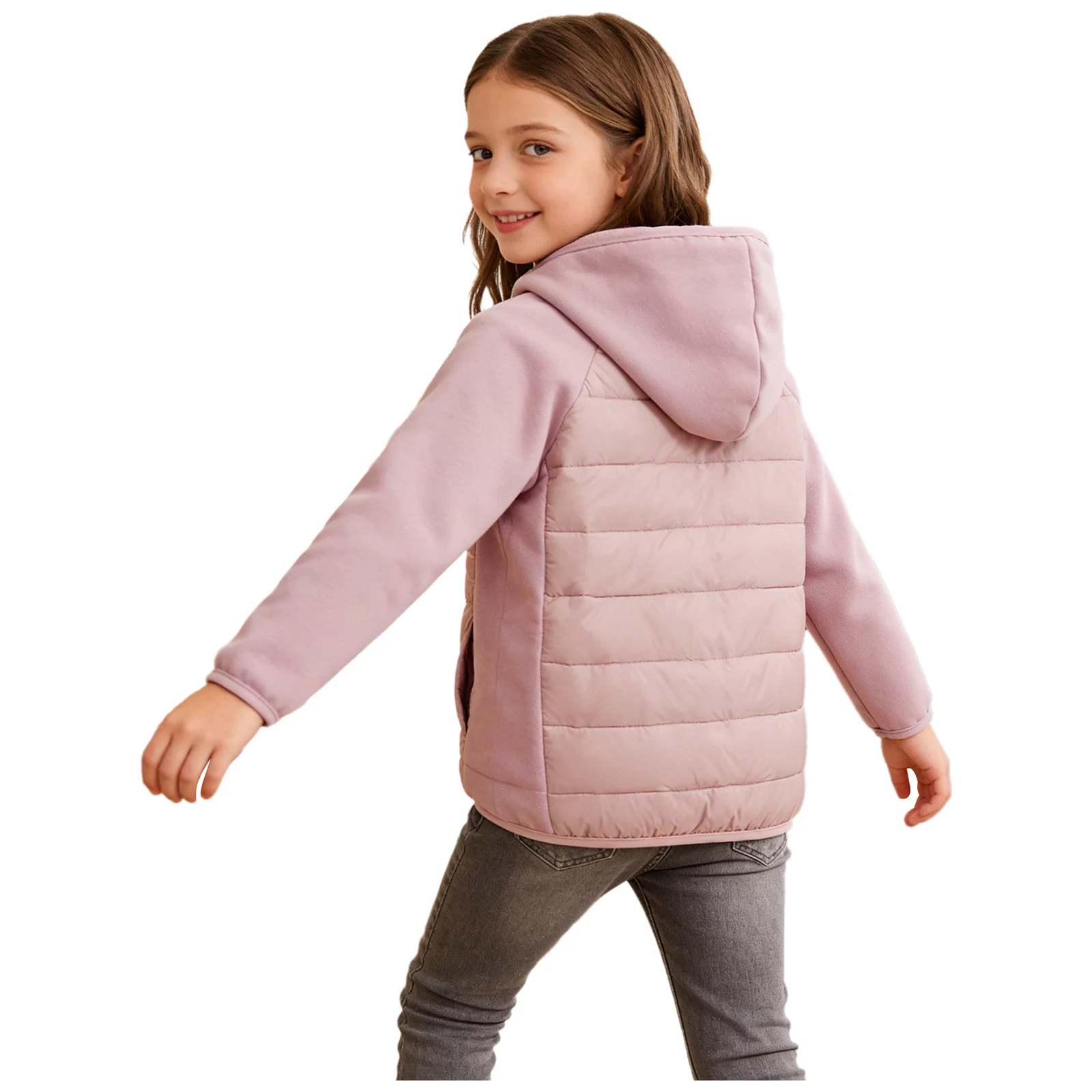 Piumino da sci con cappuccio per bambini, ragazzi e ragazze, abbigliamento sportivo da esterno, maniche lunghe, felpa con cappuccio, piumino con tasche per l'uso quotidiano casual