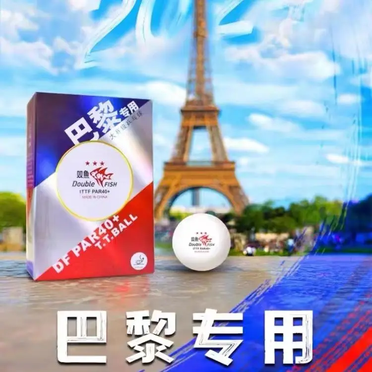 オリジナル6個入り-箱-ダブルフィッシュ卓球ボール-パリ国際大会3スター公式卓球ボール-プレミアム