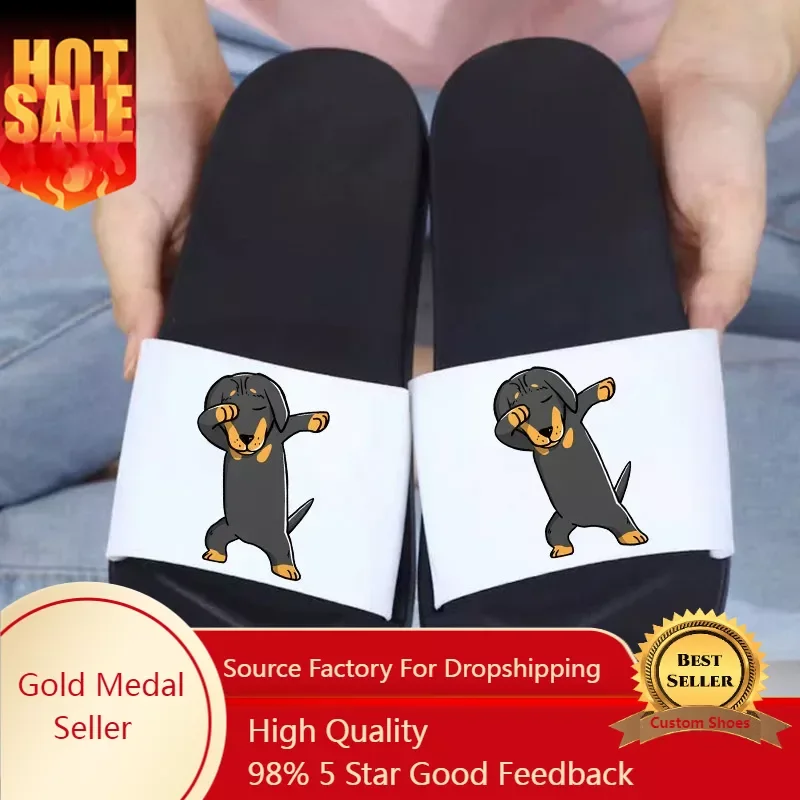 

Dachshund dog cartoon Women Slippers Summer Soft EVA Couples Indoor Bathroom Slipper Home Floor Shoes Female Male Fashion Slides