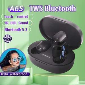 Asli A6S TWS Headset Nirkabel Earphone Bluetooth Headphone Olahraga Stereo Fone Bluetooth Earbud untuk Xiaomi Huawei iPhone 12 penjualan terbaik samsung buds2 pro - №